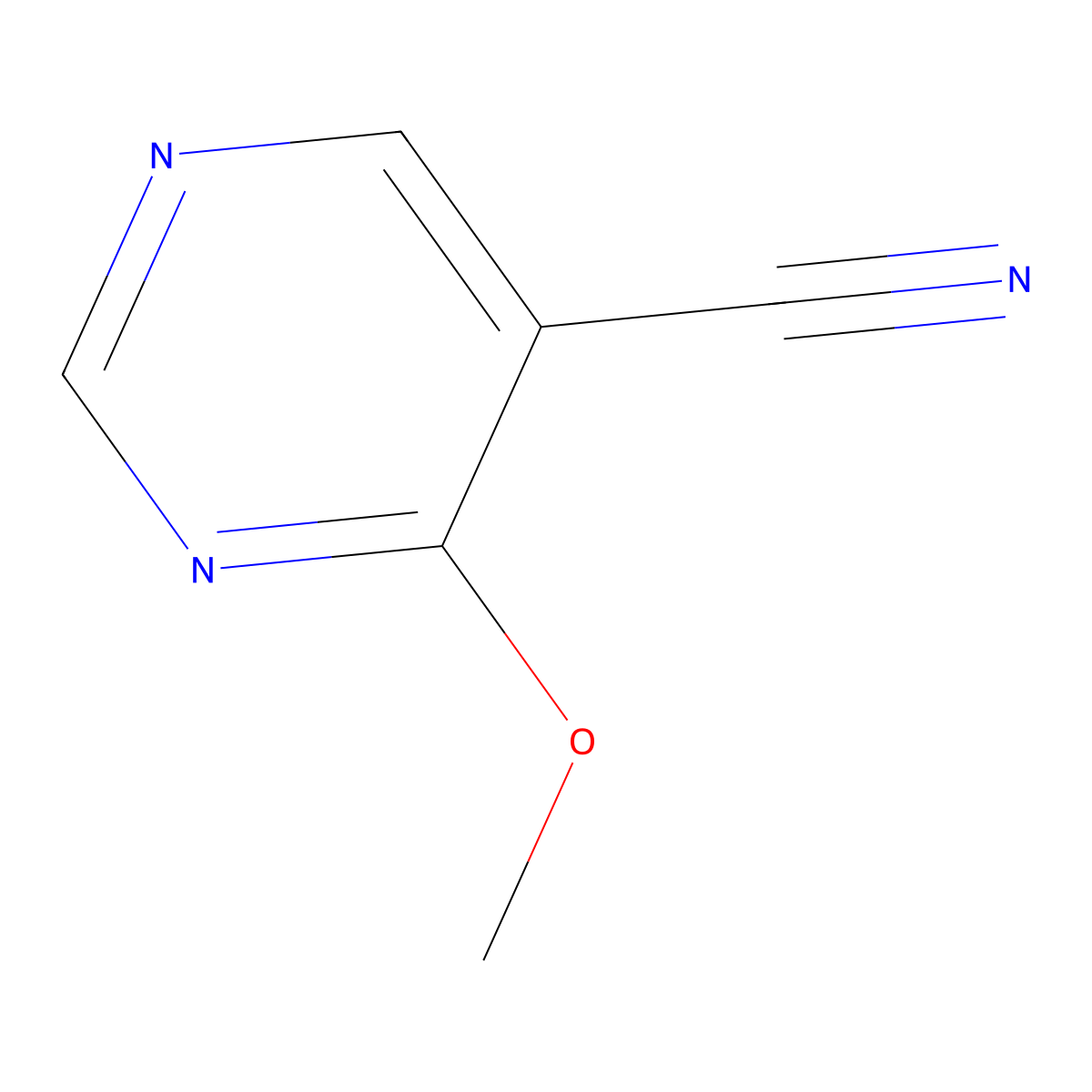 4-Methoxypyrimidine-5-carbonitrile molecular structure, CAS 16357-77-0