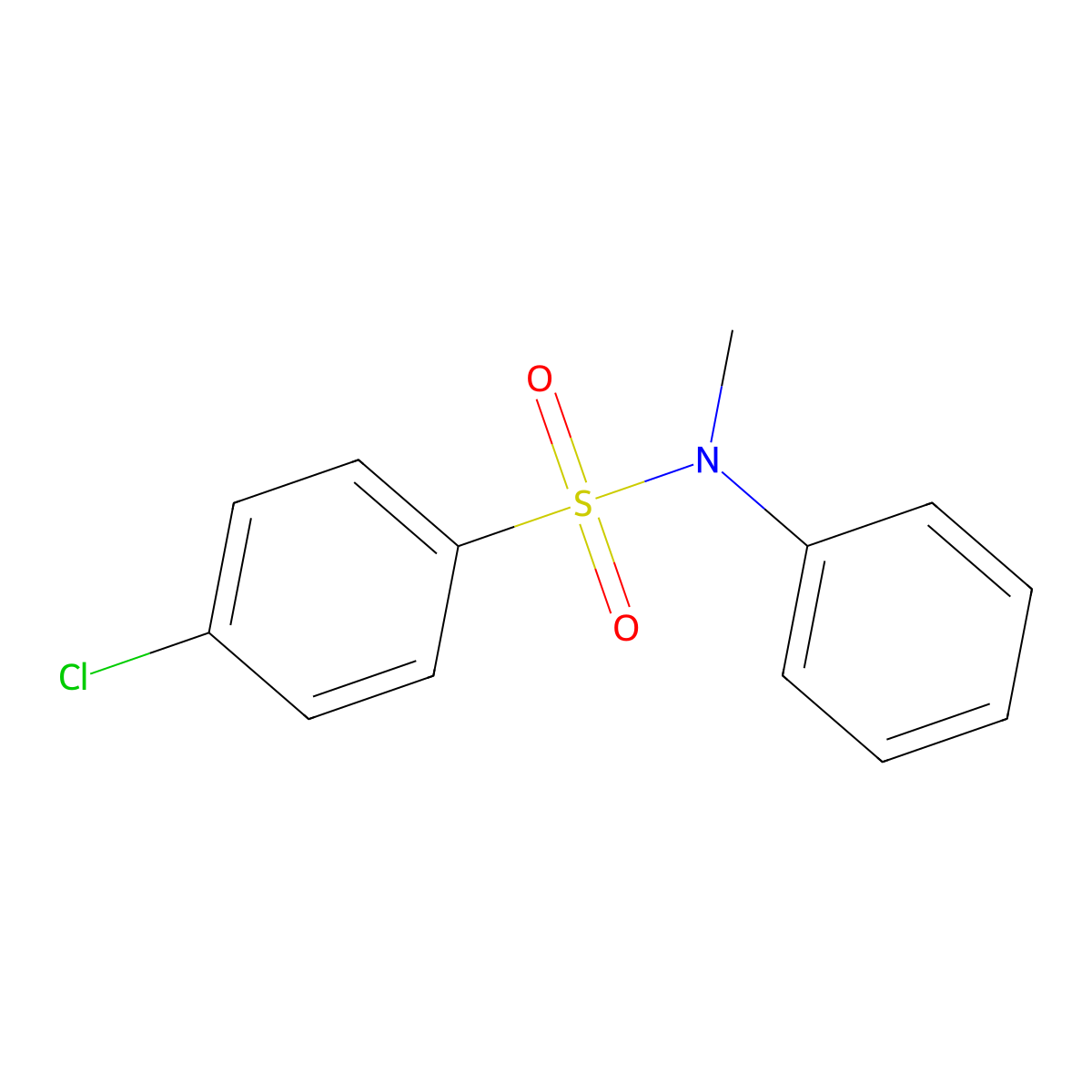 4-Chloro-N-methyl-N-phenylbenzenesulfonamide molecular structure, CAS 16358-34-2