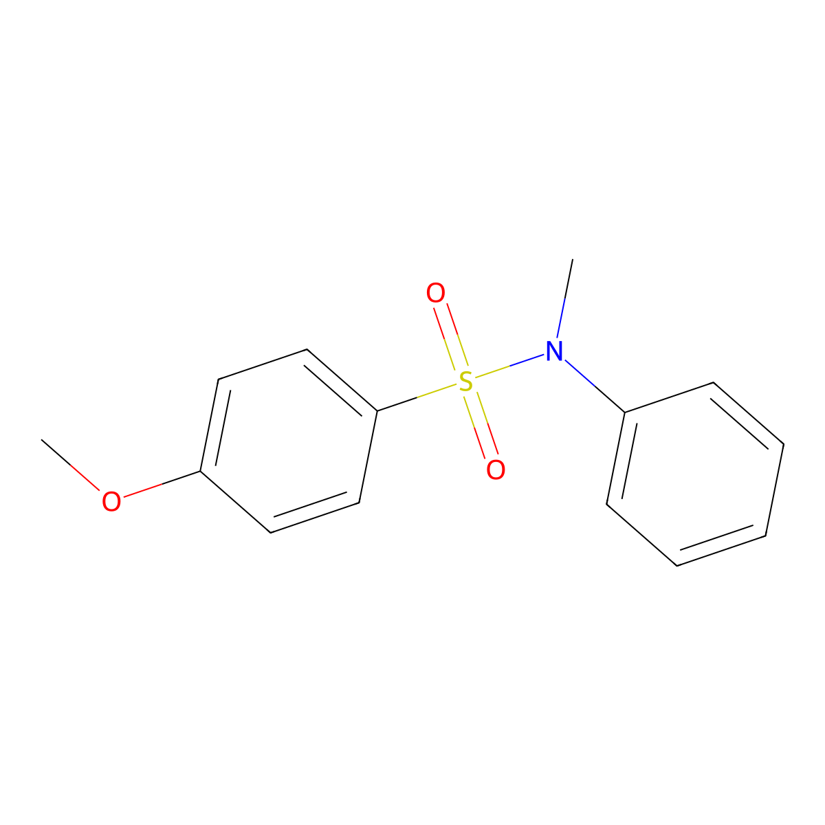4-Methoxy-N-methyl-N-phenylbenzenesulfonamide molecular structure, CAS 16358-36-4