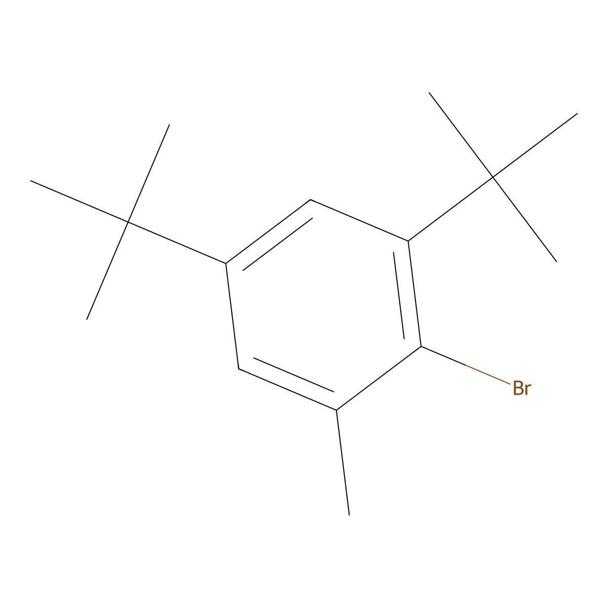 2-Bromo-1,5-ditert-butyl-3-methylbenzene molecular structure, CAS 16358-71-7