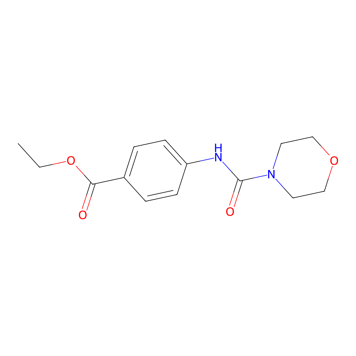 Ethyl 4-(morpholine-4-carboxamido)benzoate molecular structure, CAS 163587-58-4