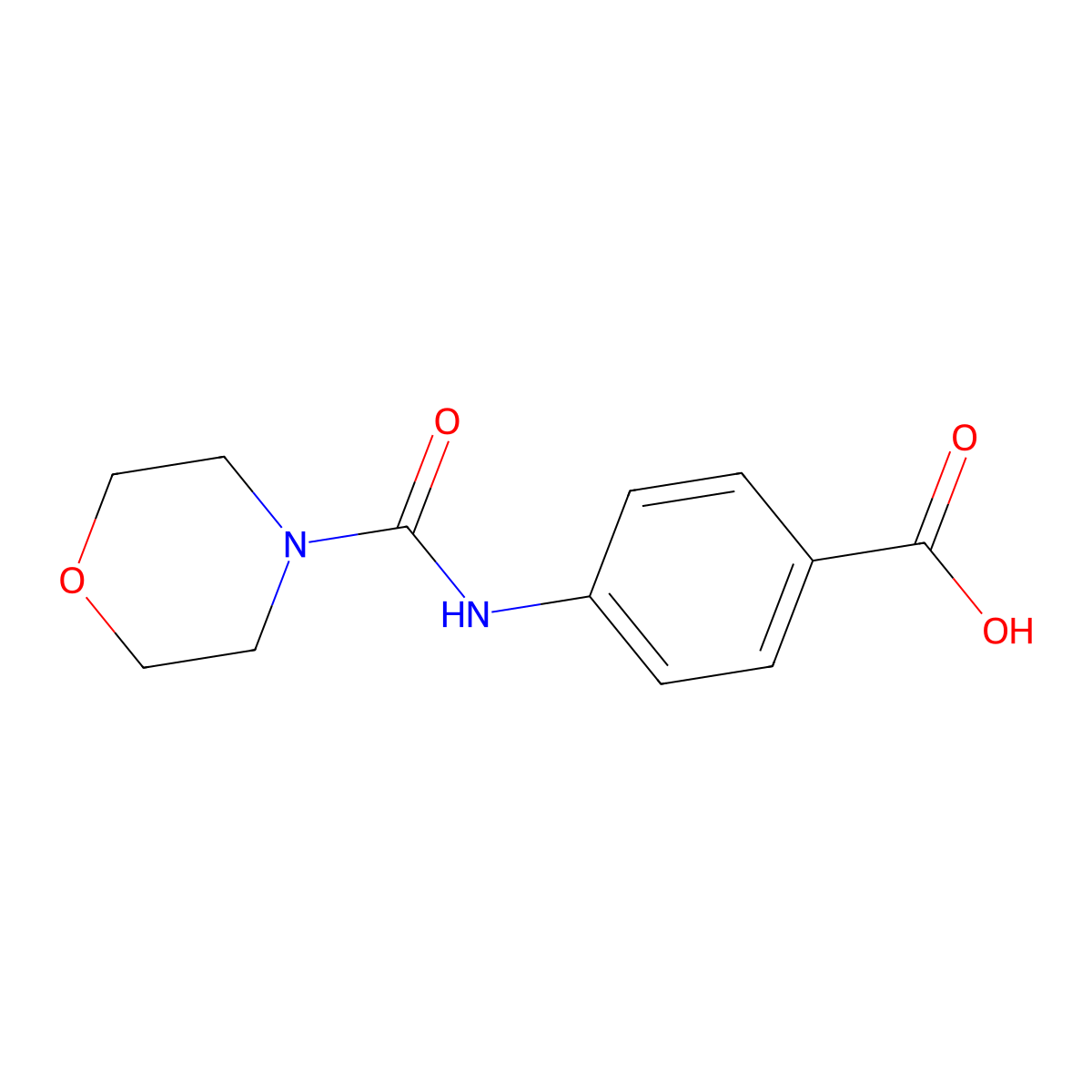4-[(Morpholin-4-ylcarbonyl)amino]benzoic acid molecular structure, CAS 163587-59-5