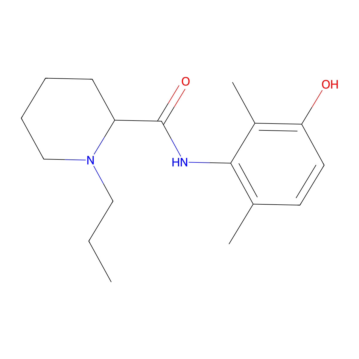 3'-Hydroxyropivacaine molecular structure, CAS 163589-30-8