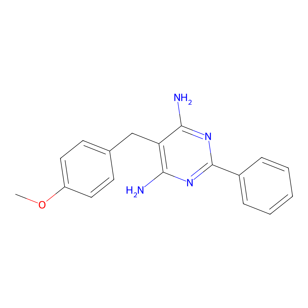 5-(4-Methoxybenzyl)-2-phenylpyrimidine-4,6-diamine molecular structure, CAS 163590-00-9