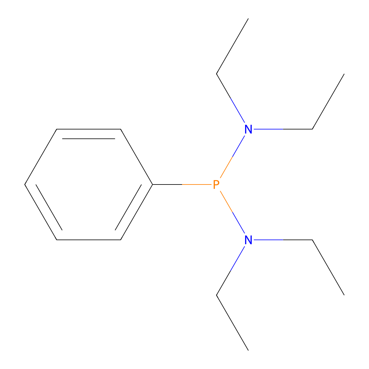 Phenylbis(diethylamino)phosphine molecular structure, CAS 1636-14-2