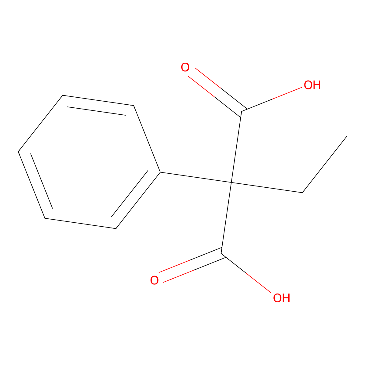 Ethylphenylmalonic acid molecular structure, CAS 1636-25-5