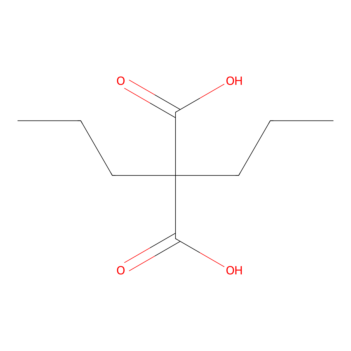Dipropylmalonic acid molecular structure, CAS 1636-27-7
