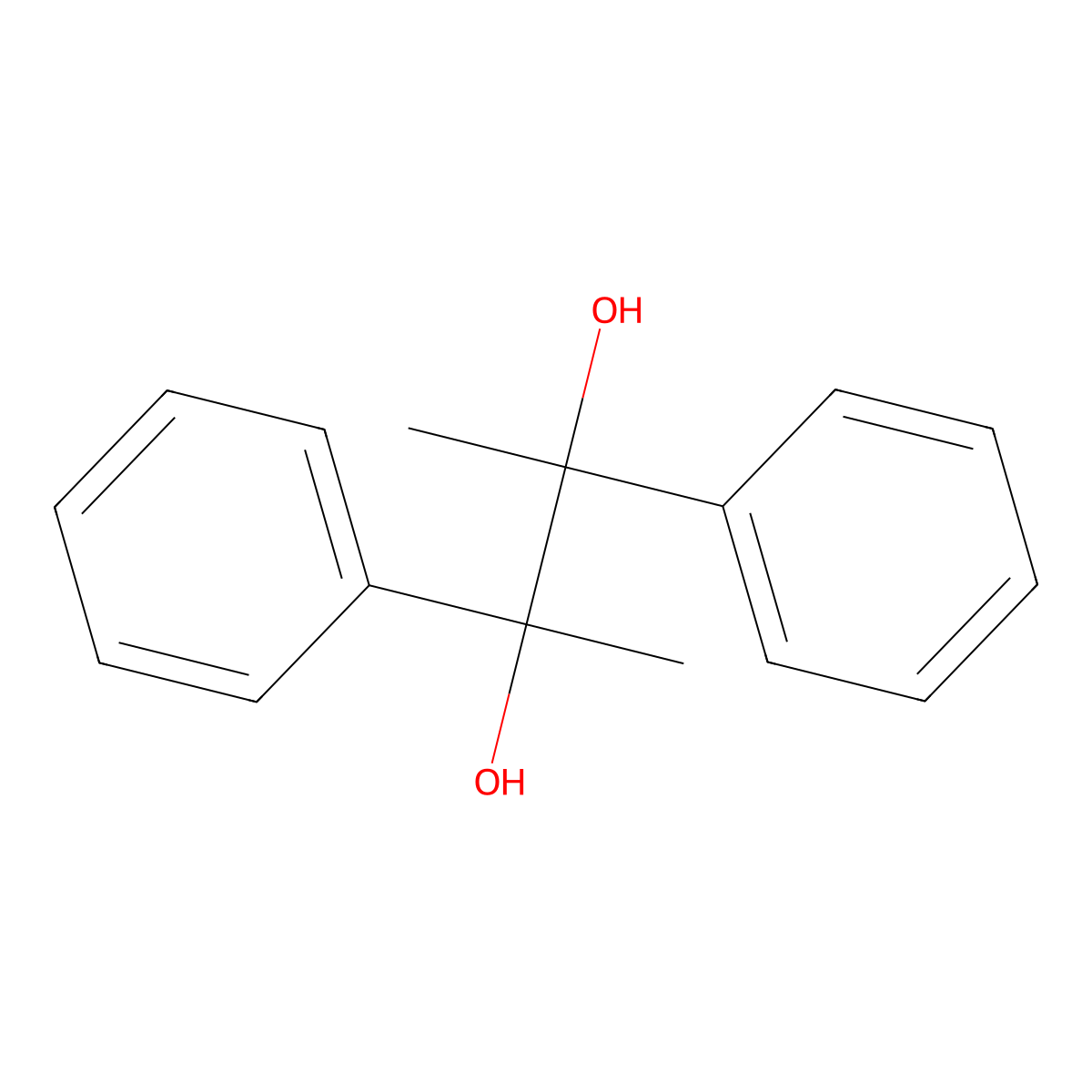 2,3-Diphenyl-2,3-butanediol molecular structure, CAS 1636-34-6