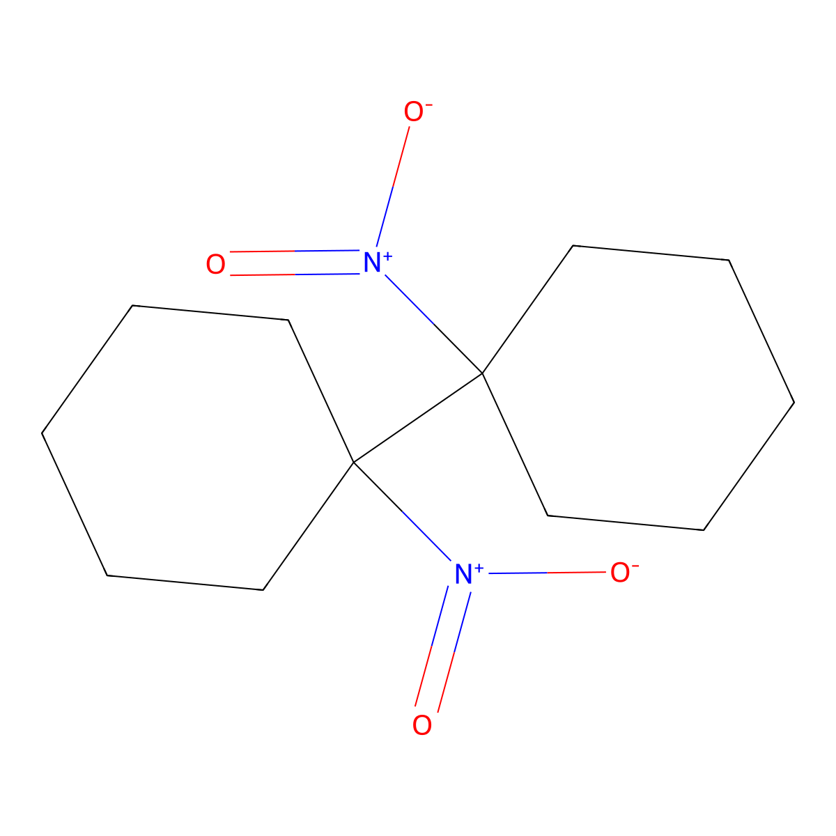 1,1'-Dinitrodicyclohexyl molecular structure, CAS 1636-37-9