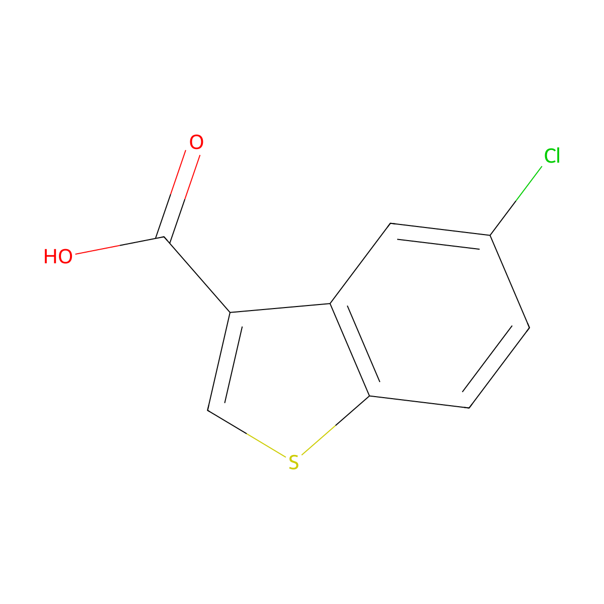 5-Chloro-benzo[b]thiophene-3-carboxylic acid molecular structure, CAS 16361-24-3