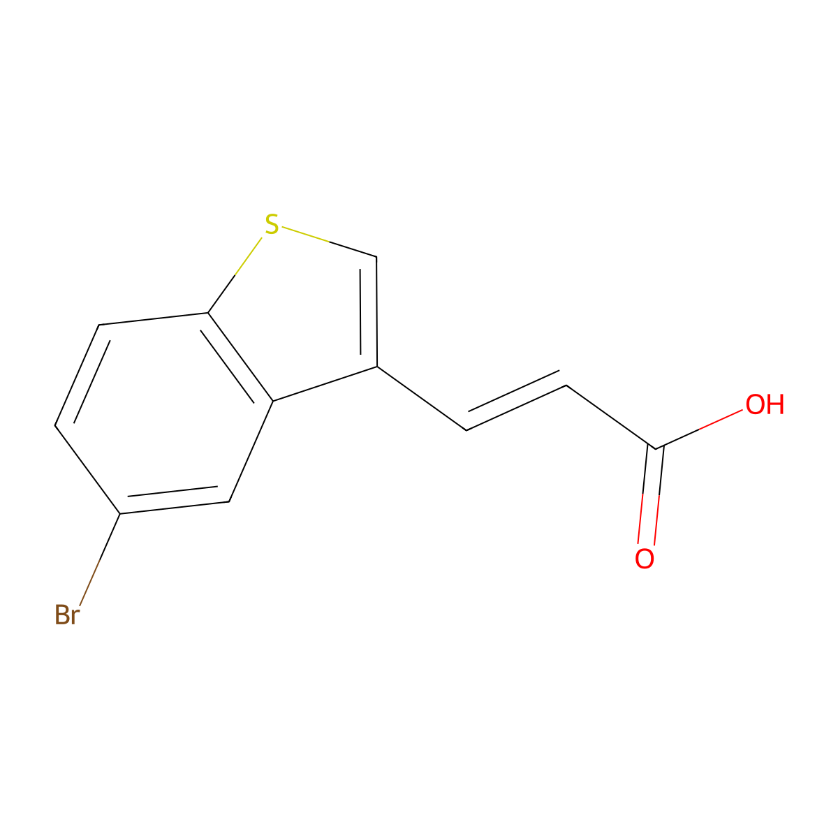 3-(5-Bromo-1-benzothiophen-3-yl)prop-2-enoic acid molecular structure, CAS 16361-25-4