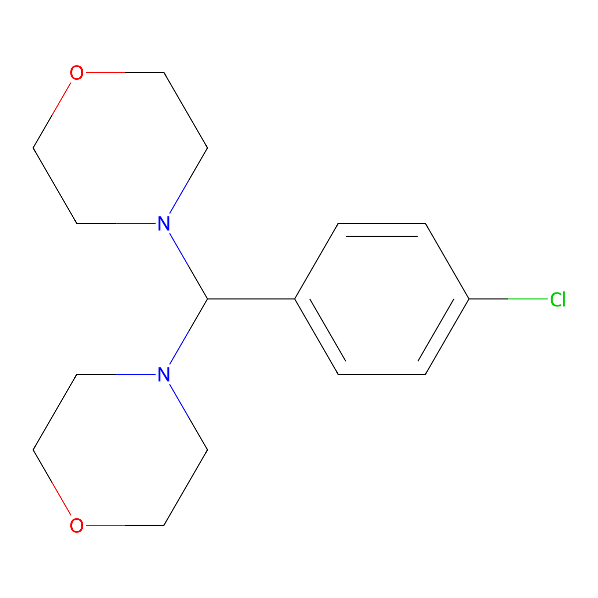 4,4'-[(4-Chlorophenyl)methylene]dimorpholine molecular structure, CAS 16361-37-8