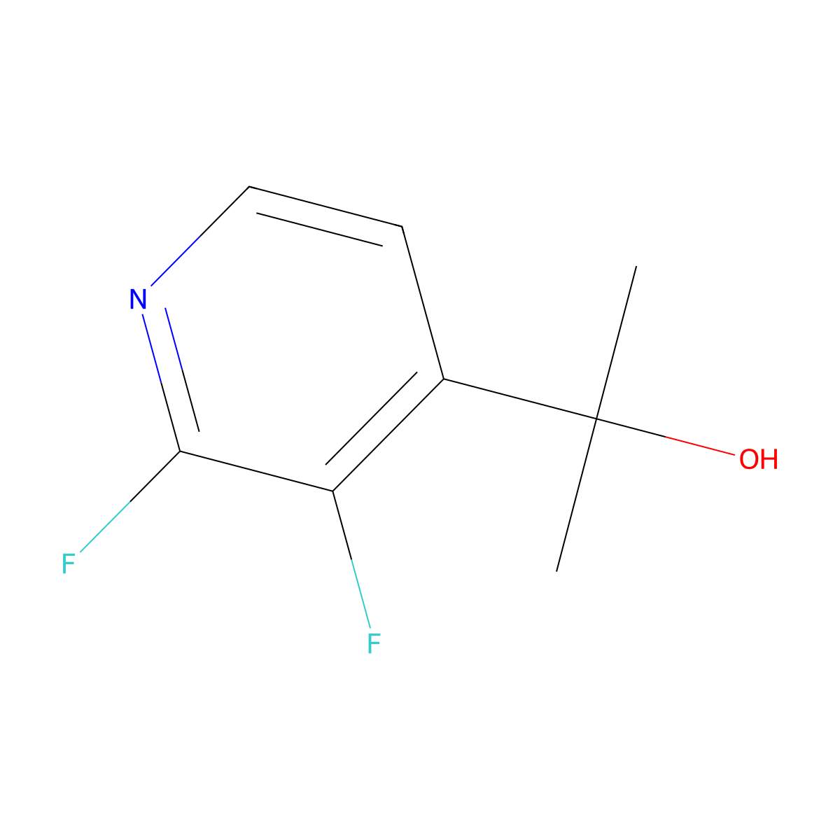 2,3-Difluoro-alpha,alpha-dimethyl-4-pyridinemethanol molecular structure, CAS 1636118-11-0