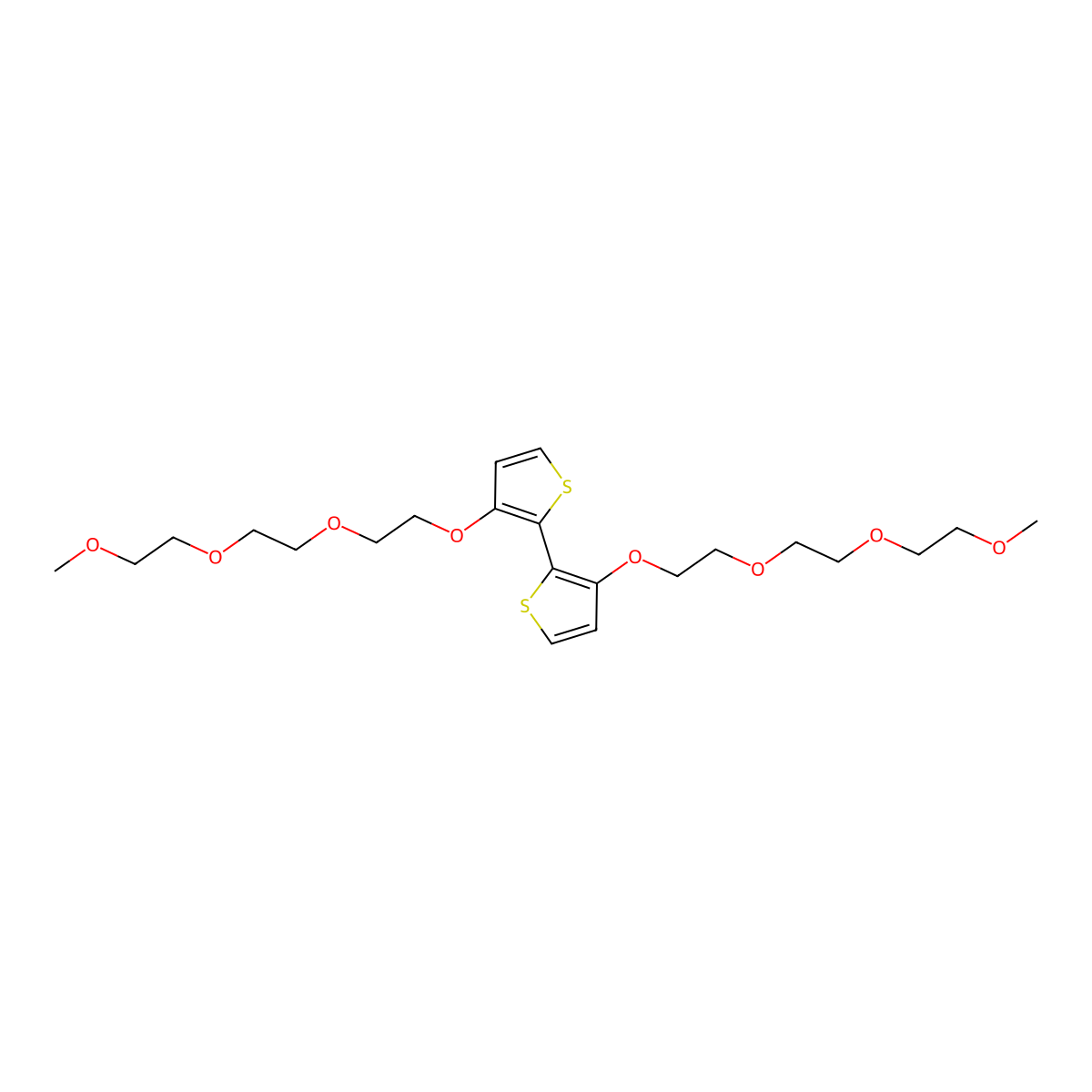 3,3'-Bis(2-(2-(2-methoxyethoxy)ethoxy)ethoxy)-2,2'-bithiophene molecular structure, CAS 1636120-18-7