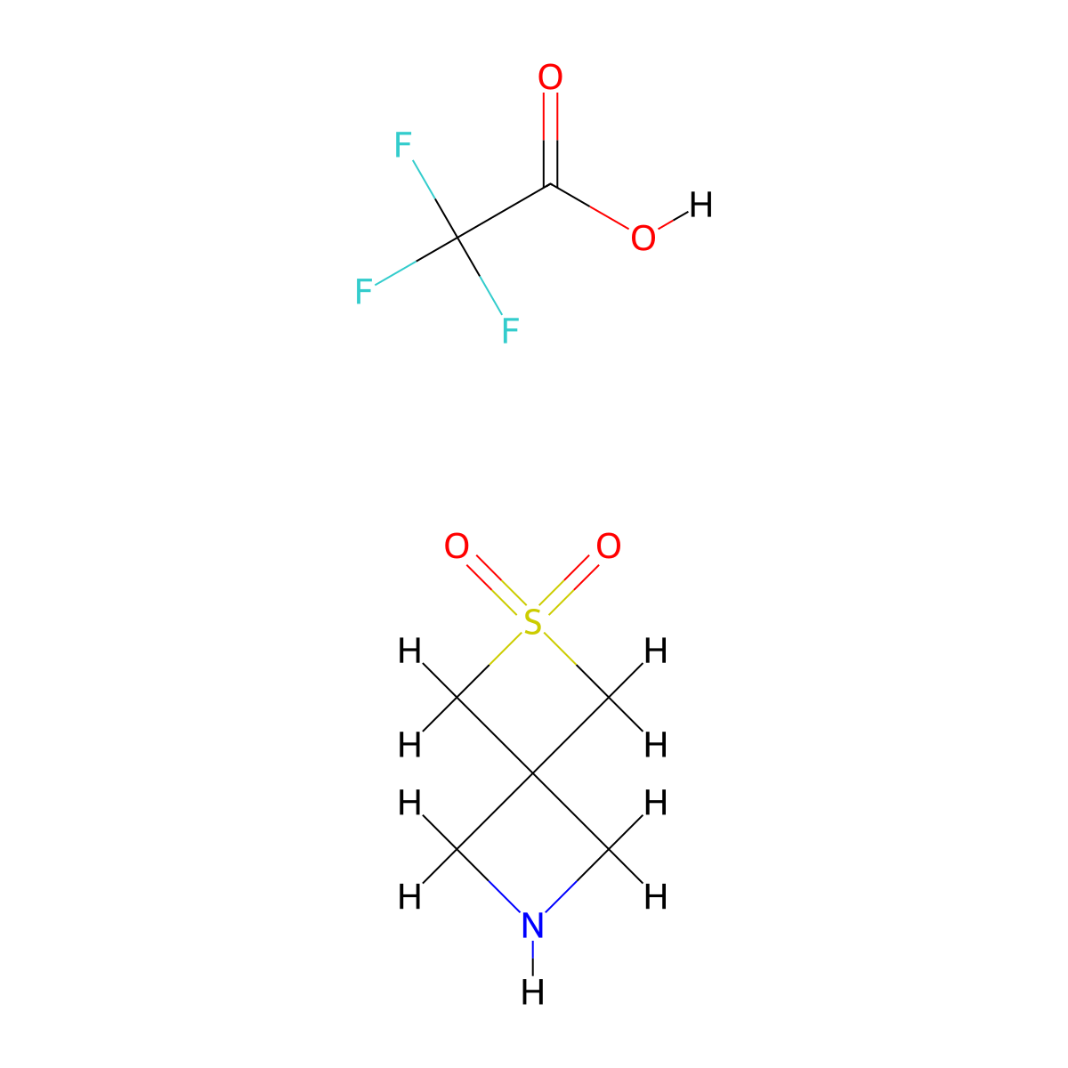 2-Thia-6-azaspiro[3.3]heptane 2,2-dioxide 2,2,2-trifluoroacetate molecular structure, CAS 1636128-26-1