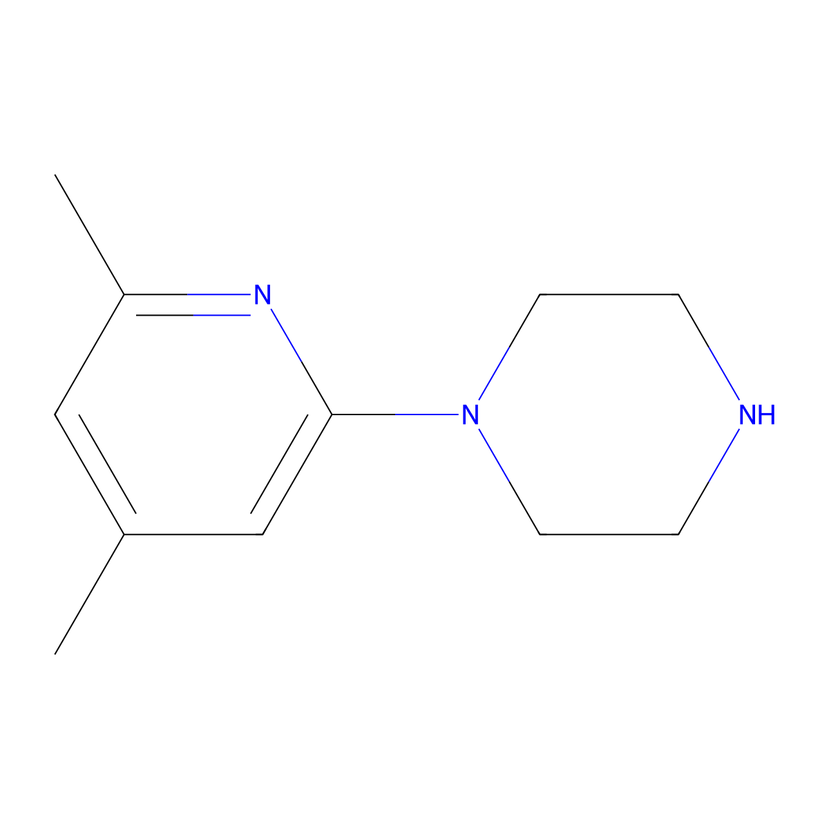 1-(4,6-Dimethylpyridin-2-YL)piperazine molecular structure, CAS 163613-83-0