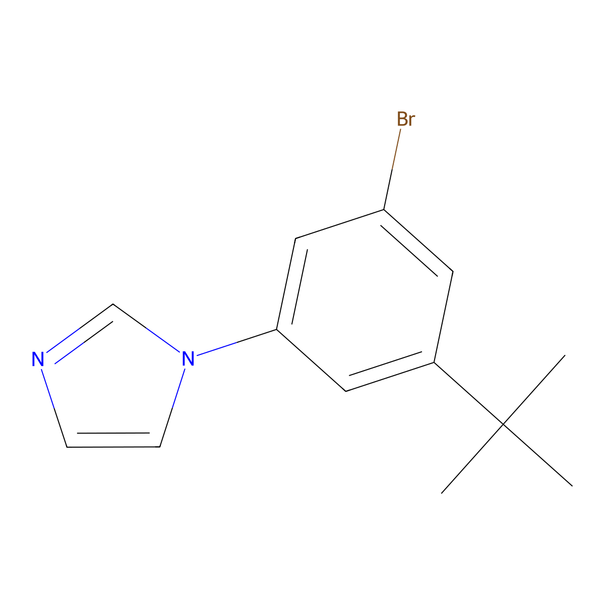 1-(3-Bromo-5-(tert-butyl)phenyl)-1H-imidazole molecular structure, CAS 1636130-32-9