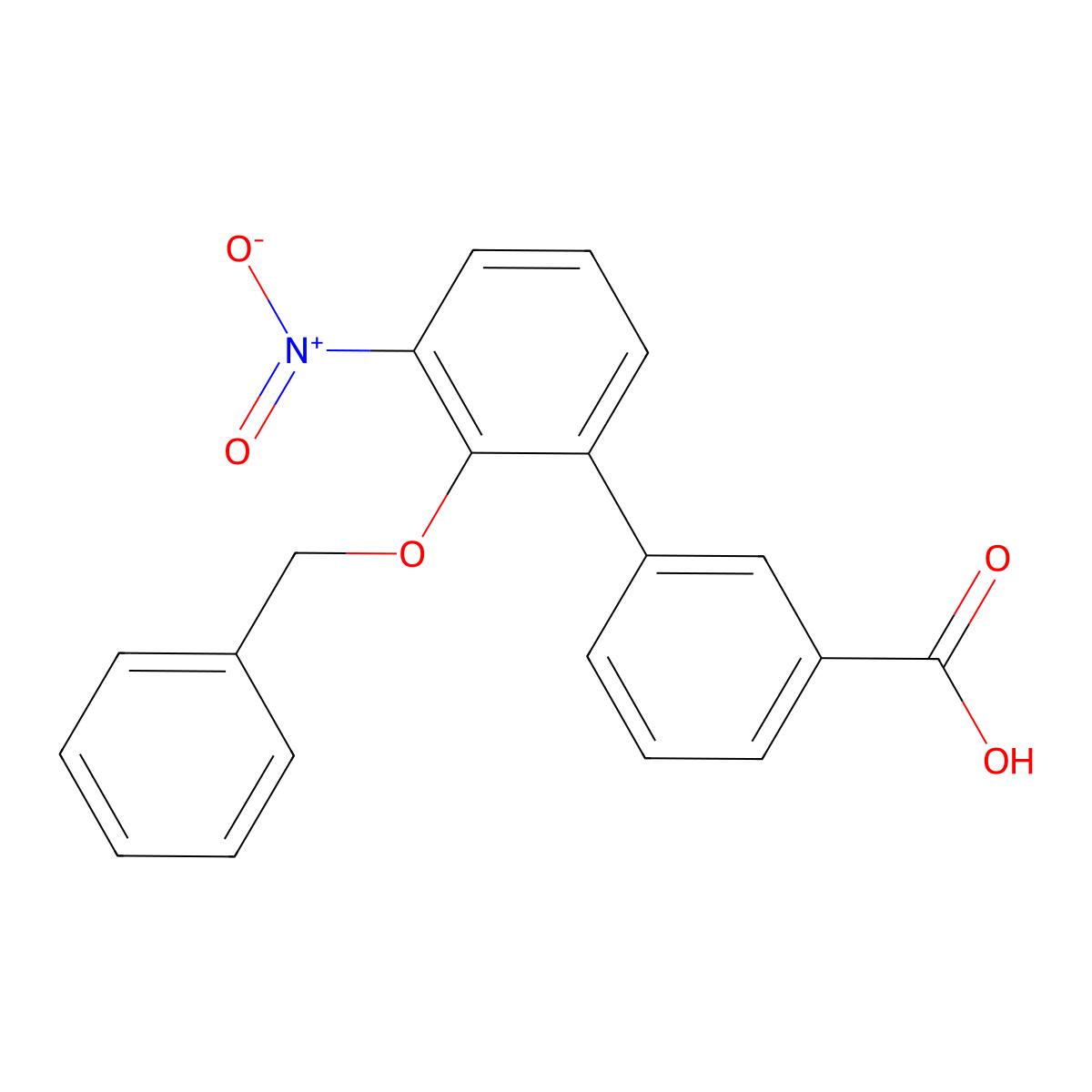 2'-(Benzyloxy)-3'-nitro-[1,1'-biphenyl]-3-carboxylic acid molecular structure, CAS 1636137-55-7