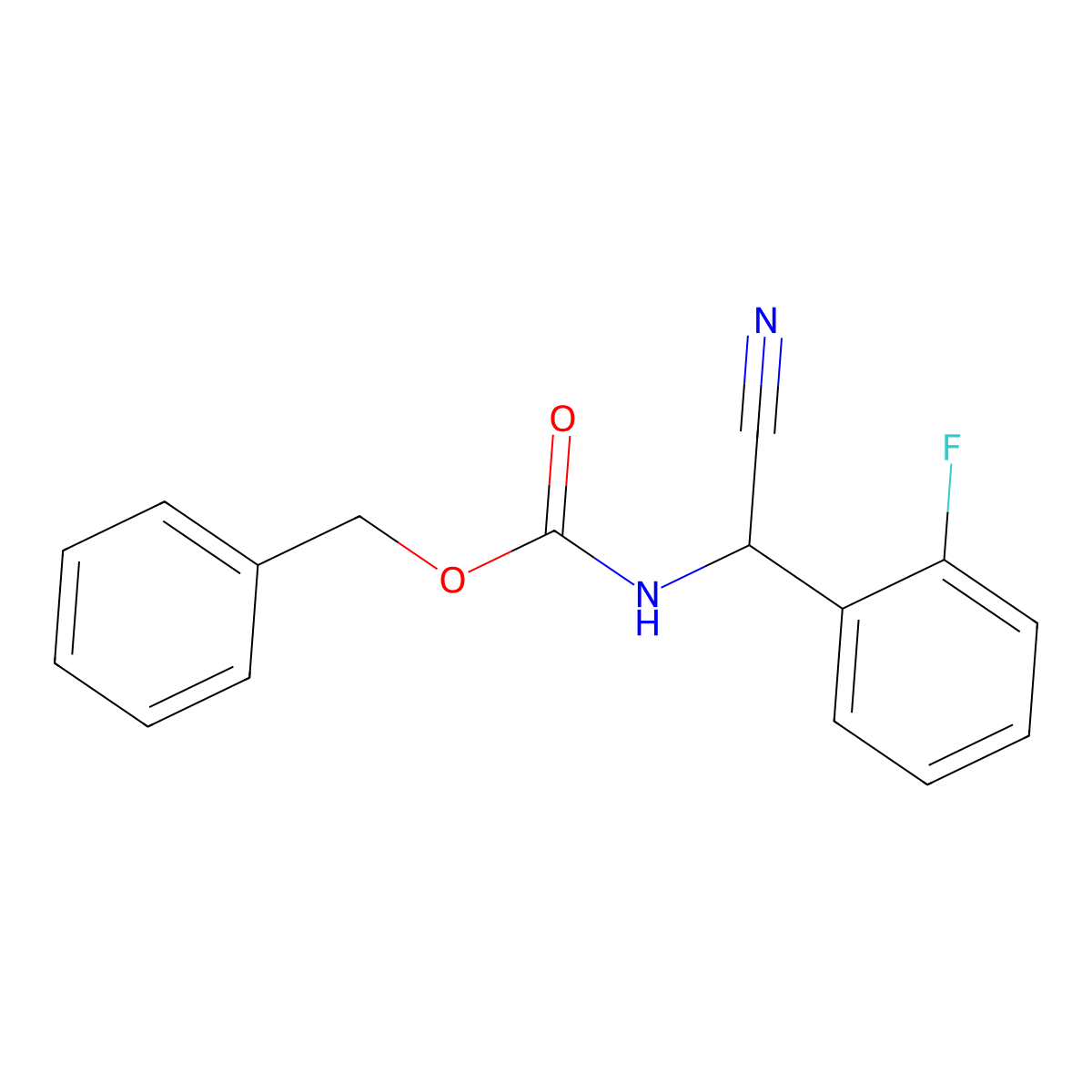 benzyl N-[cyano(2-fluorophenyl)methyl]carbamate molecular structure, CAS 1636170-34-7