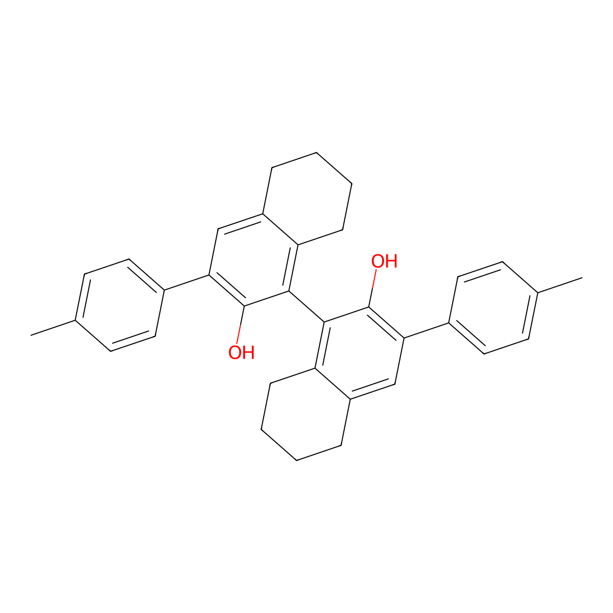 (1R)-3,3'-DI-P-Tolyl-5,5',6,6',7,7',8,8'-octahydro-[1,1'-binaphthalene]-2,2'-diol molecular structure, CAS 1636177-43-9