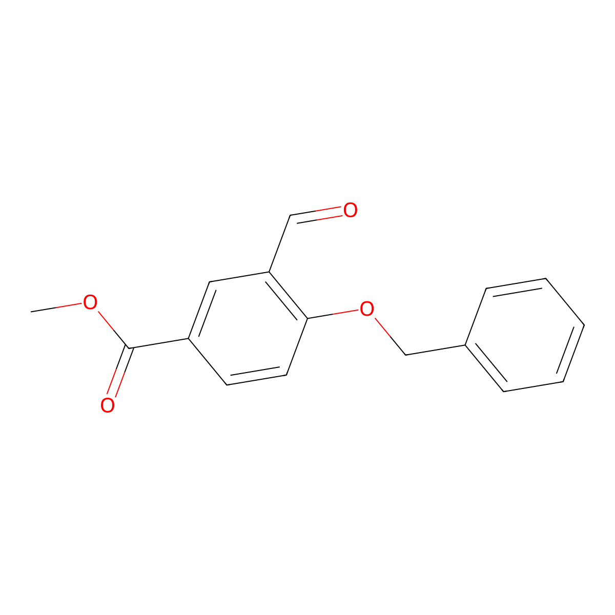 Methyl 4-(benzyloxy)-3-formylbenzoate molecular structure, CAS 163619-40-7