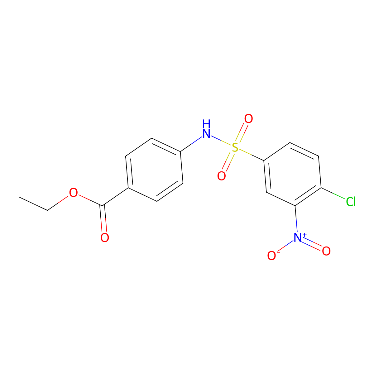 Ethyl 4-(4-chloro-3-nitrobenzenesulfonamido)benzoate molecular structure, CAS 16362-53-1