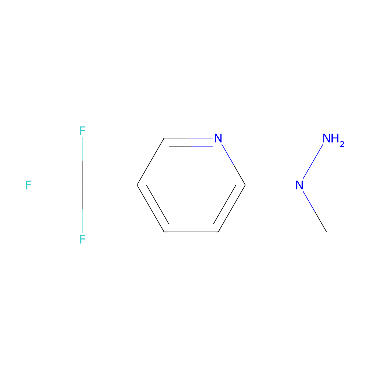 2-(1-Methylhydrazinyl)-5-(trifluoromethyl)pyridine molecular structure, CAS 163620-24-4