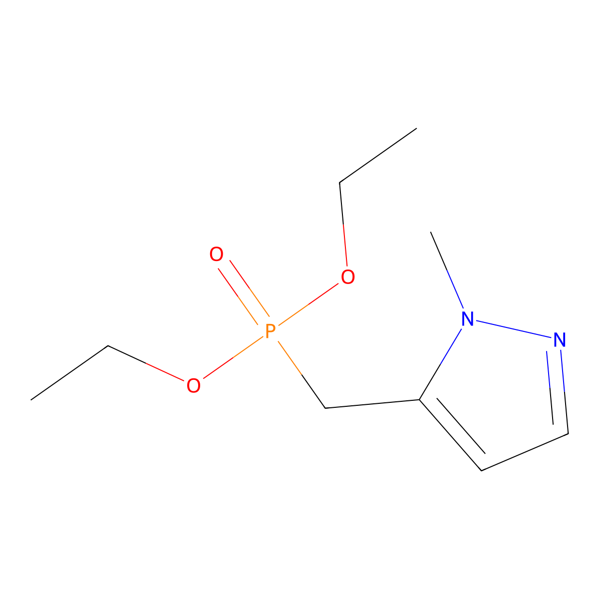 diethyl [(1-methyl-1H-pyrazol-5-yl)methyl]phosphonate molecular structure, CAS 163626-86-6