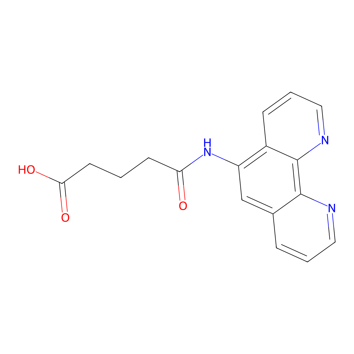5-((1,10-Phenanthrolin-5-yl)amino)-5-oxopentanoic acid molecular structure, CAS 163628-20-4
