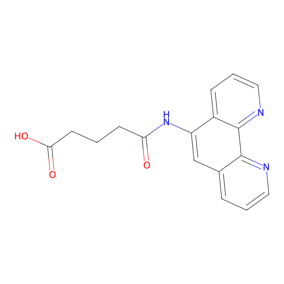 5-((1,10-Phenanthrolin-5-yl)amino)-5-oxopentanoic acid molecular structure, CAS 163628-20-4