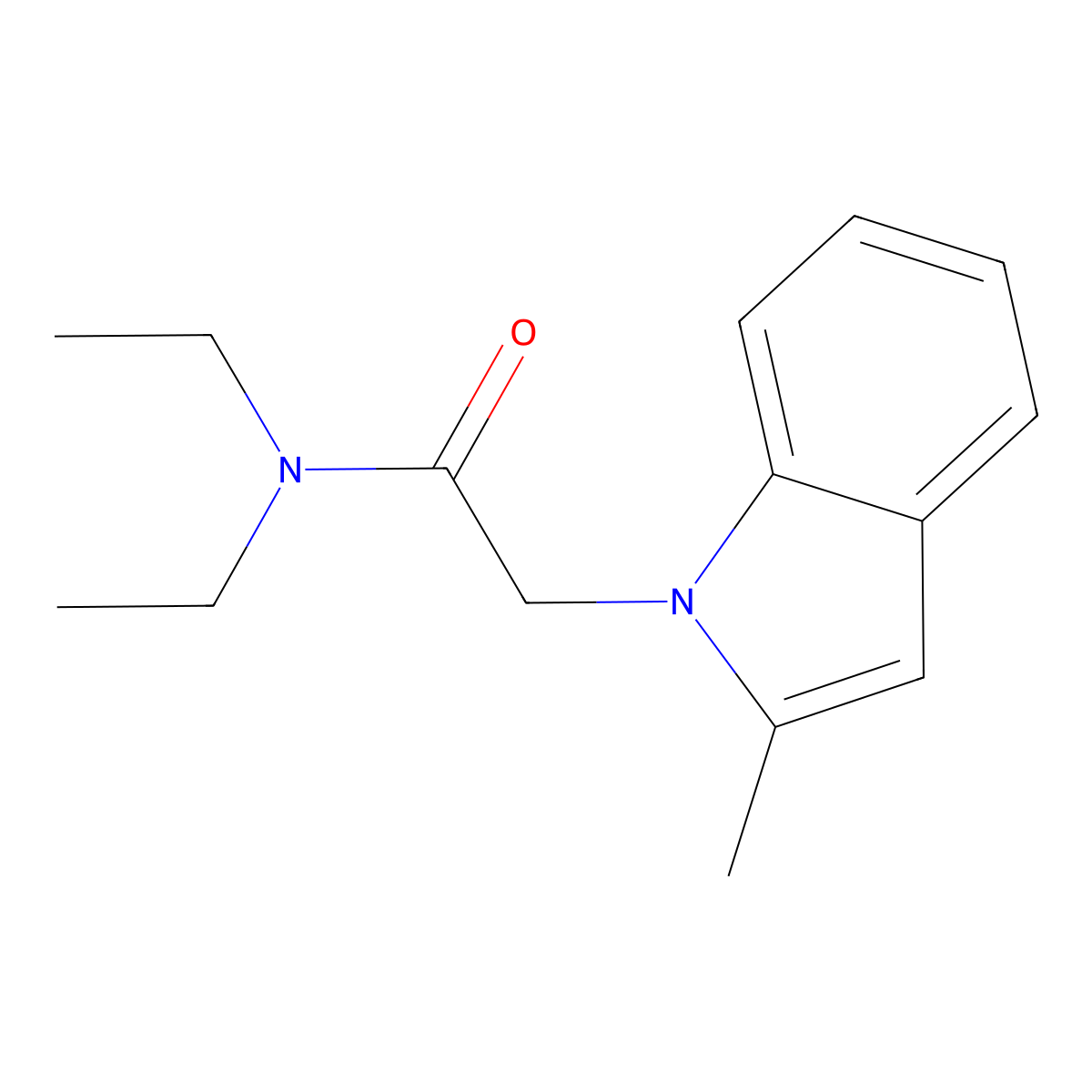 1H-Indole-1-acetamide, N,N-diethyl-2-methyl- molecular structure, CAS 163629-06-9