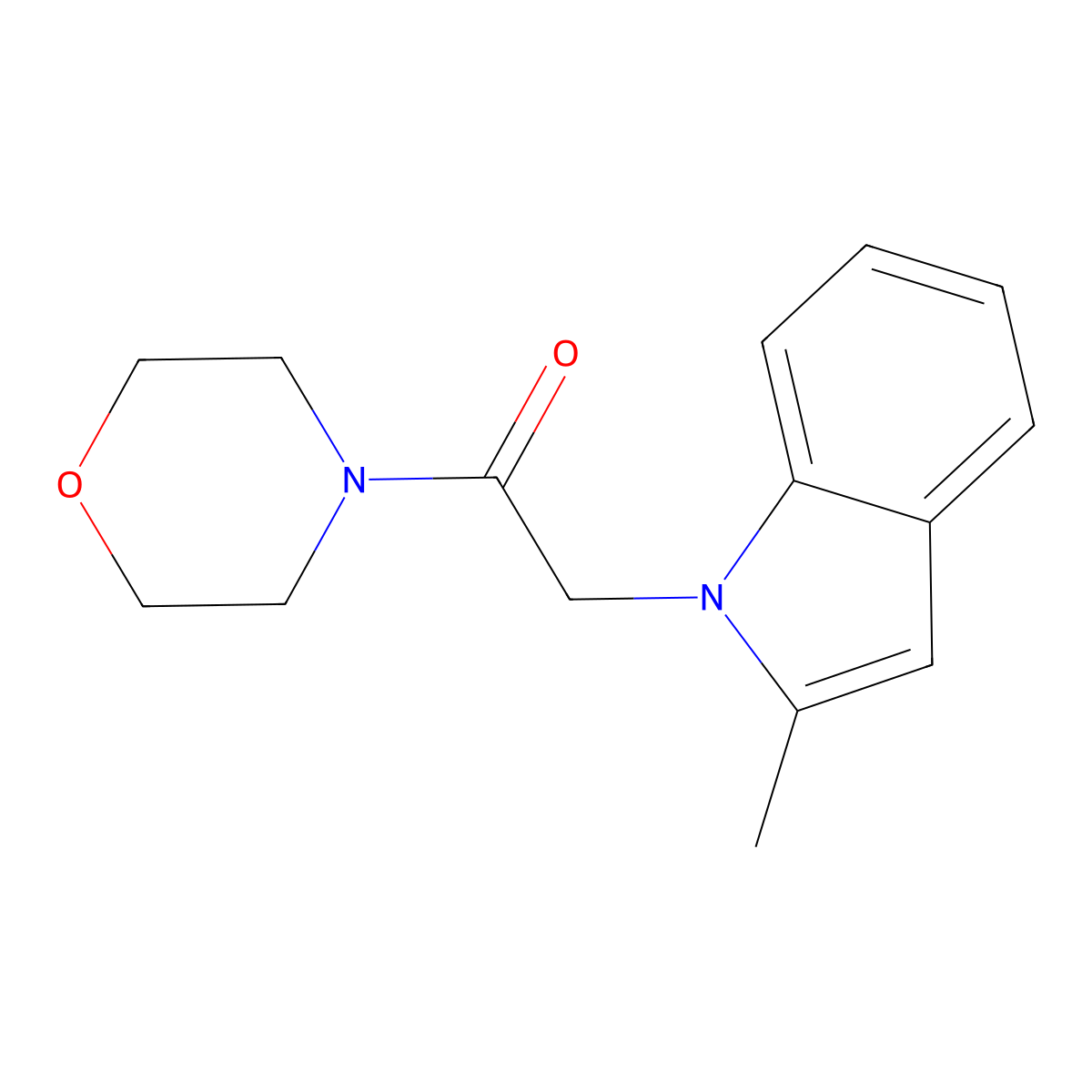 Morpholine, 4-((2-methyl-1H-indol-1-yl)acetyl)- molecular structure, CAS 163629-12-7
