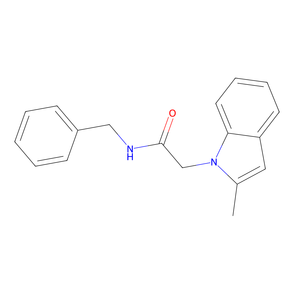 1H-Indole-1-acetamide, 2-methyl-N-(phenylmethyl)- molecular structure, CAS 163629-13-8