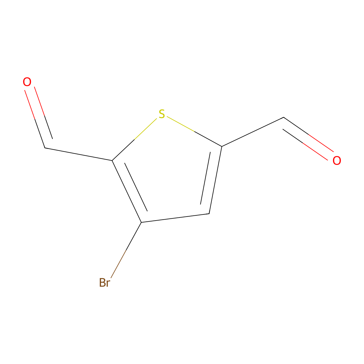 2,5-Thiophenedicarboxaldehyde, 3-bromo- molecular structure, CAS 16363-80-7