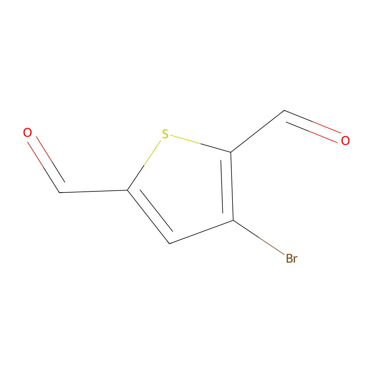 2,5-Thiophenedicarboxaldehyde, 3-bromo- molecular structure, CAS 16363-80-7