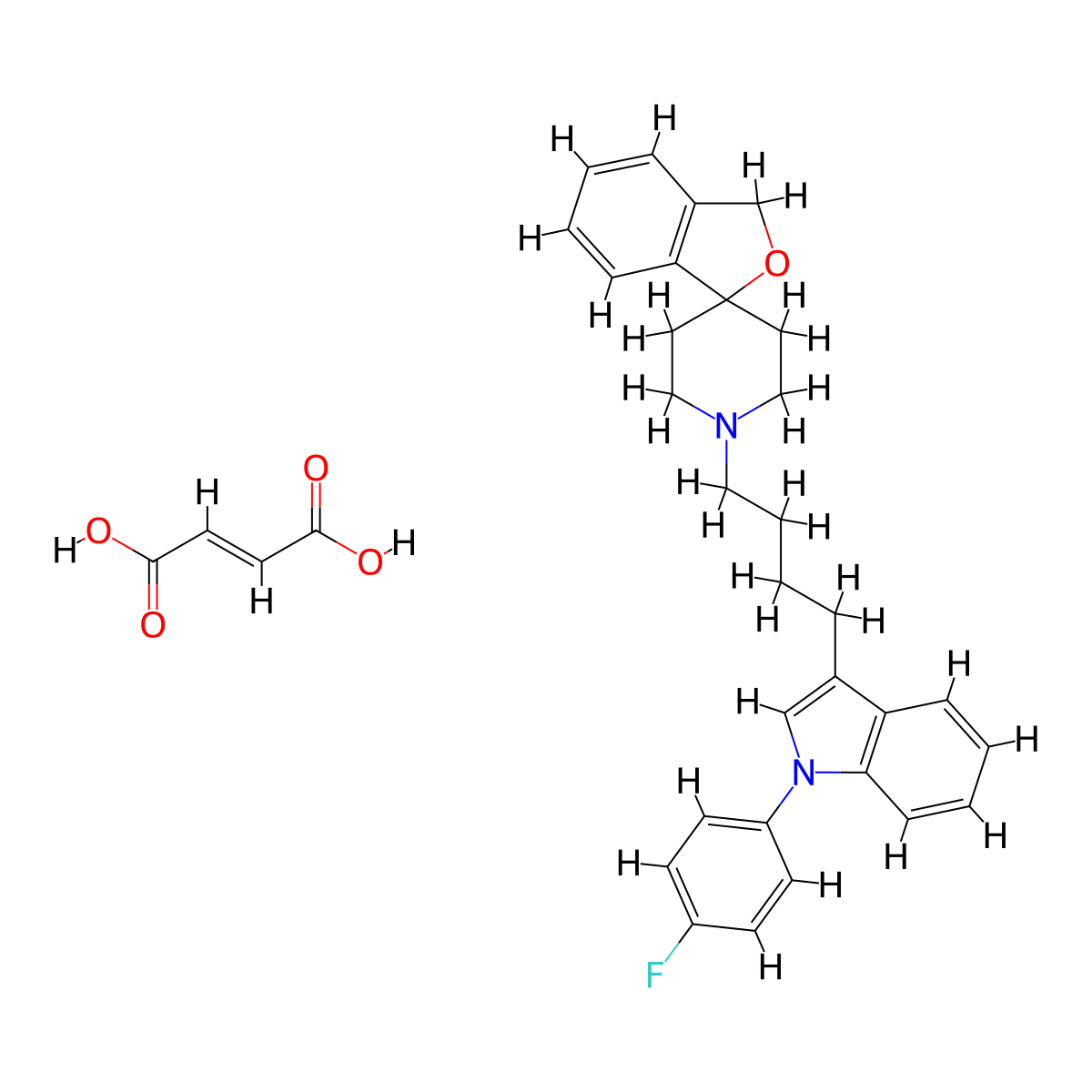 Siramesine Fumarate Salt molecular structure, CAS 163630-79-3