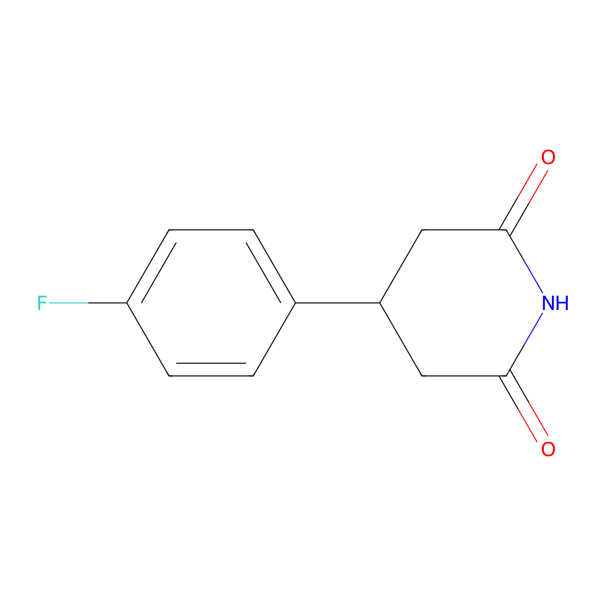 4-(4-Fluorophenyl)piperidine-2,6-dione molecular structure, CAS 163631-01-4