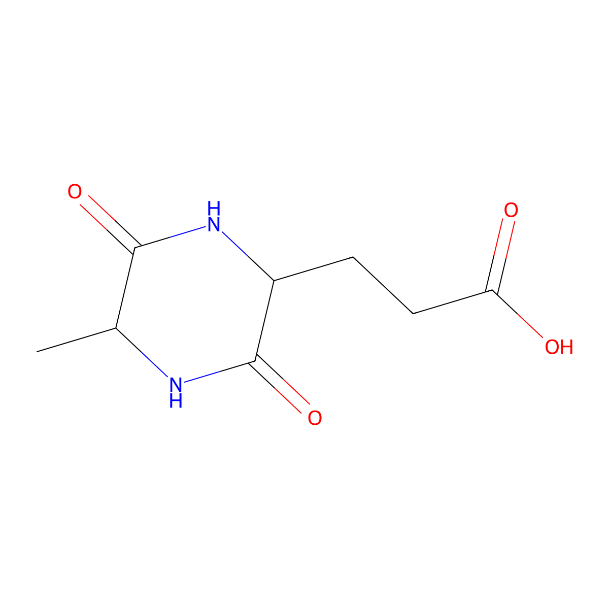 3-((2S,5S)-5-Methyl-3,6-dioxopiperazin-2-yl)propanoic acid molecular structure, CAS 16364-36-6