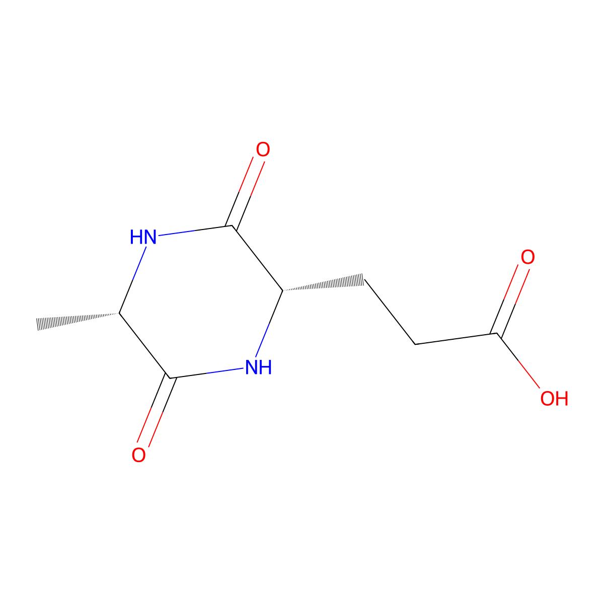 3-((2S,5S)-5-Methyl-3,6-dioxopiperazin-2-yl)propanoic acid molecular structure, CAS 16364-36-6