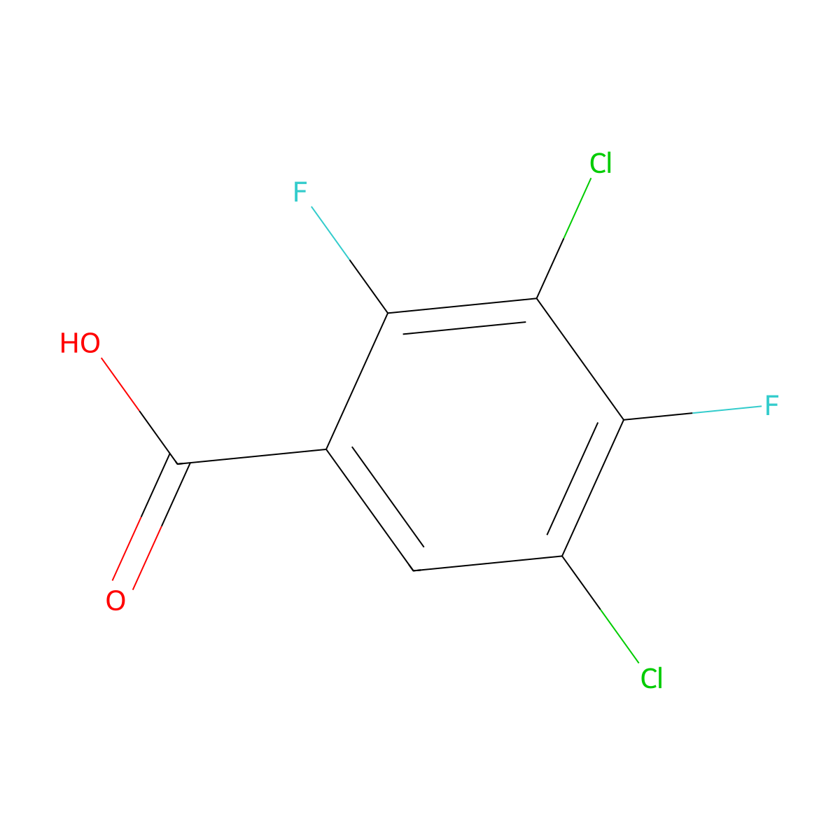 3,5-Dichloro-2,4-difluorobenzoic acid molecular structure, CAS 163656-30-2