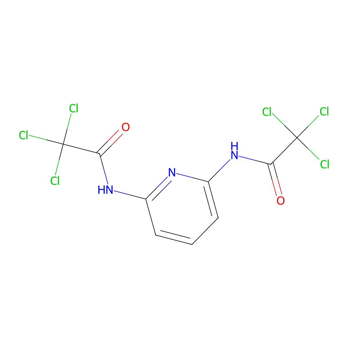 2,2,2-trichloro-N-[6-[(2,2,2-trichloroacetyl)amino]pyridin-2-yl]acetamide molecular structure, CAS 163656-98-2
