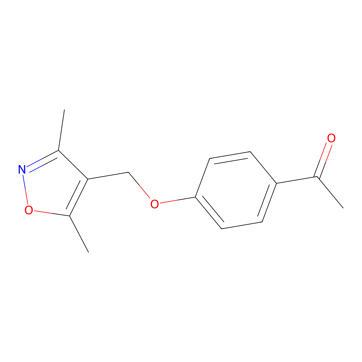 1-[4-[(3,5-Dimethyl-1,2-oxazol-4-yl)methoxy]phenyl]ethanone molecular structure, CAS 163658-14-8