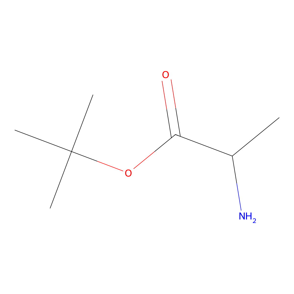 Tert-butyl 2-aminopropanoate molecular structure, CAS 16367-69-4