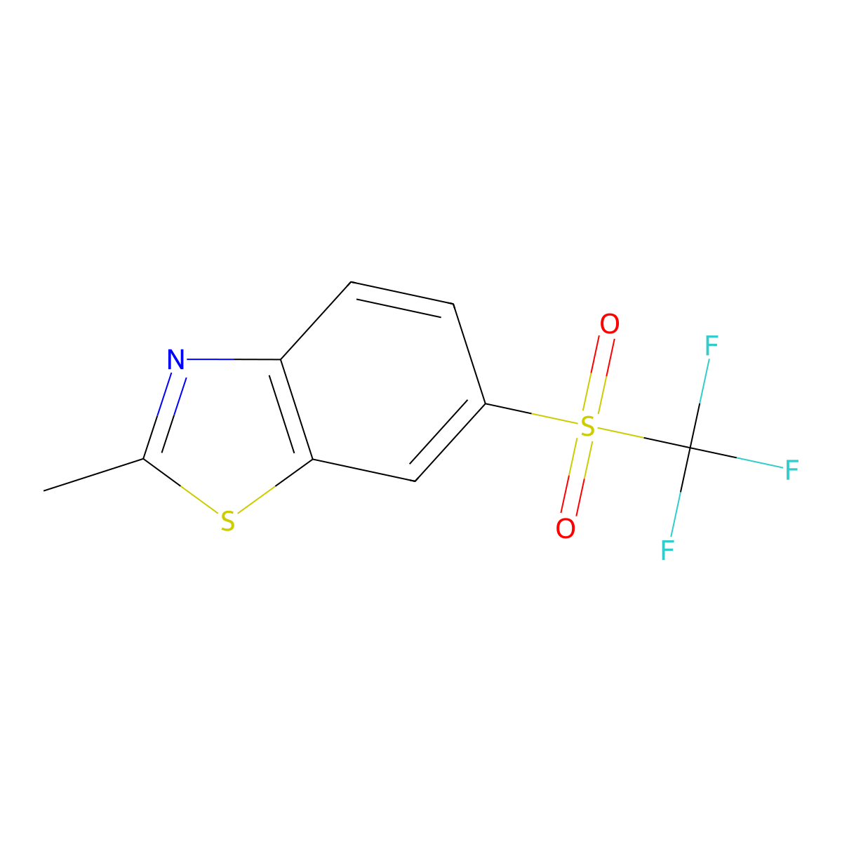 2-Methyl-6-[(trifluoromethyl)sulfonyl]benzothiazole molecular structure, CAS 16368-47-1
