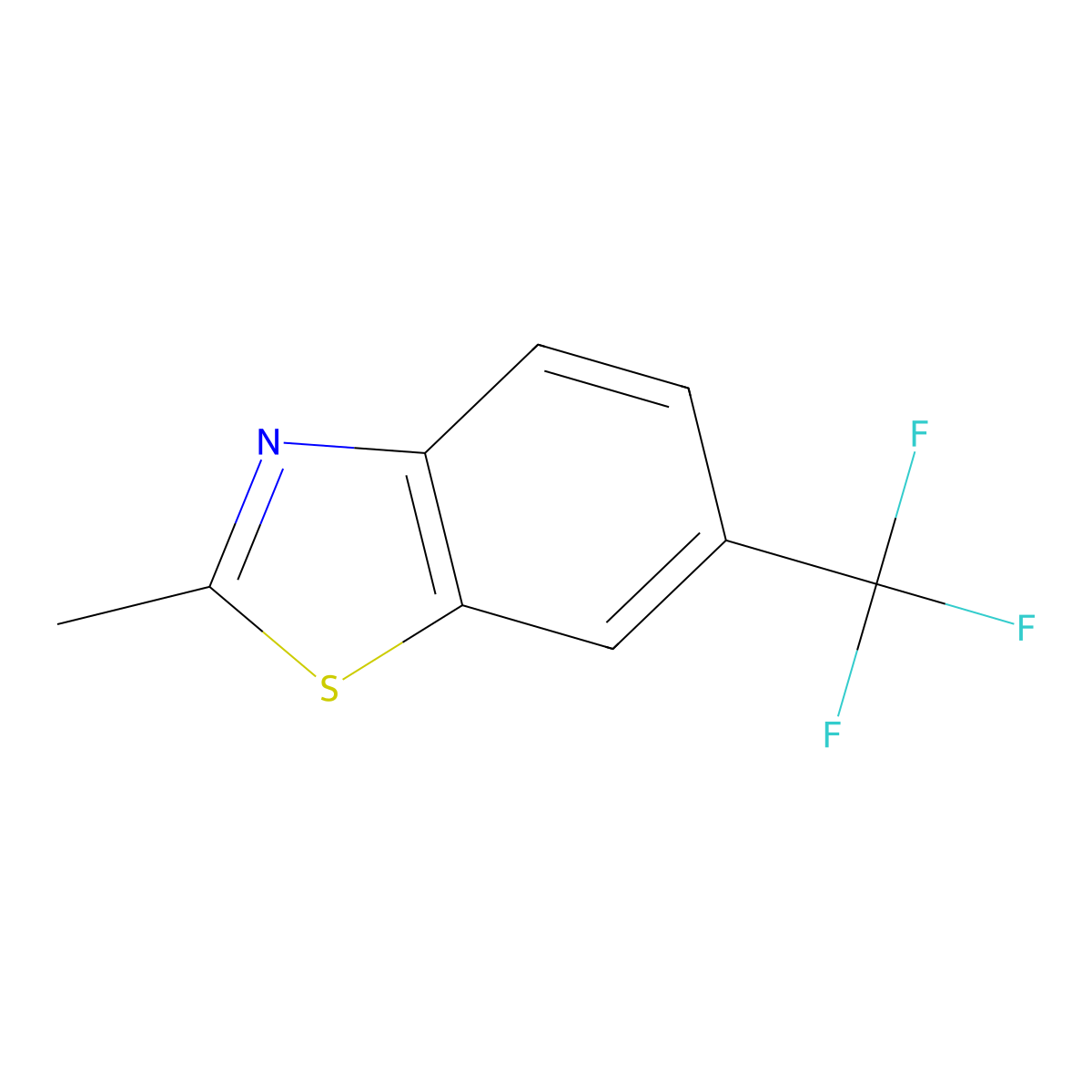 2-Methyl-6-(trifluoromethyl)-1,3-benzothiazole molecular structure, CAS 16368-49-3