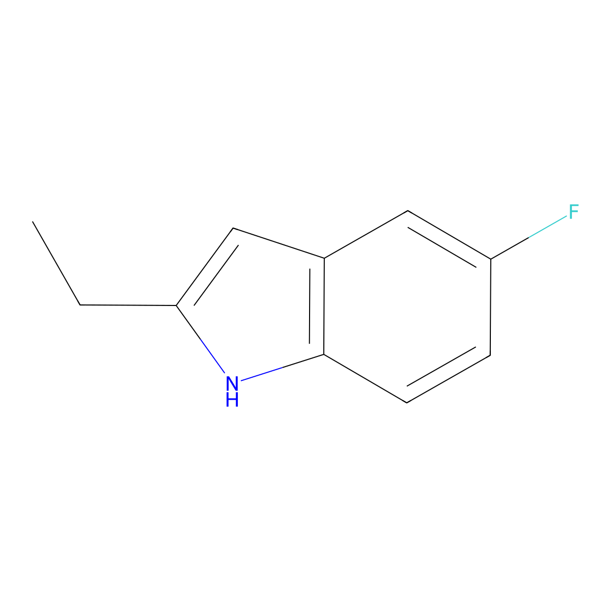 2-ethyl-5-fluoro-1H-indole molecular structure, CAS 163688-20-8