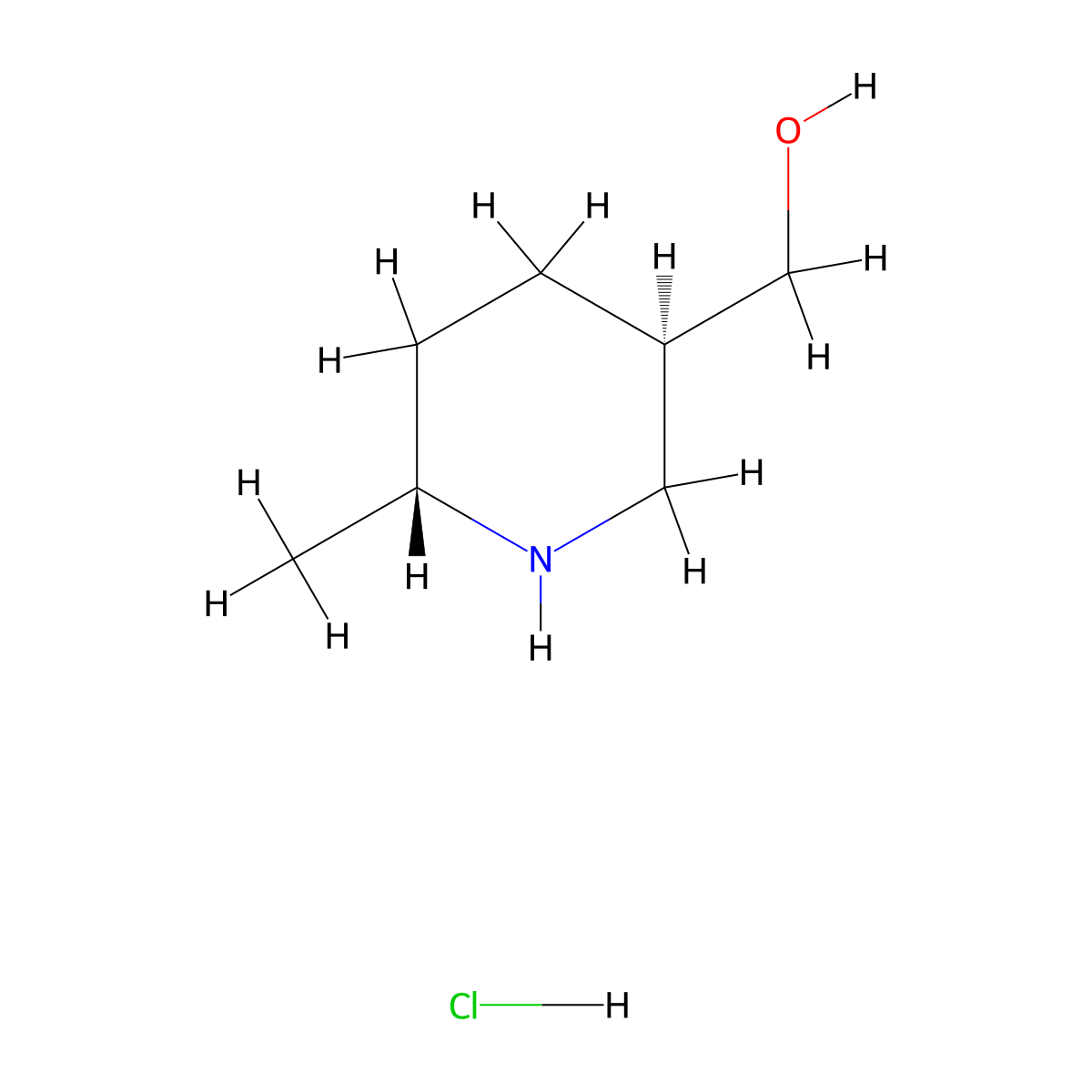 [(3r,6r)-6-Methylpiperidin-3-yl]methanol hydrochloride molecular structure, CAS 1636890-01-1