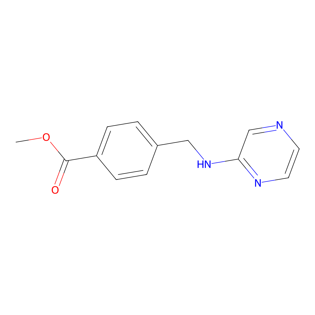 Methyl 4-{[(pyrazin-2-yl)amino]methyl}benzoate molecular structure, CAS 1636895-38-9