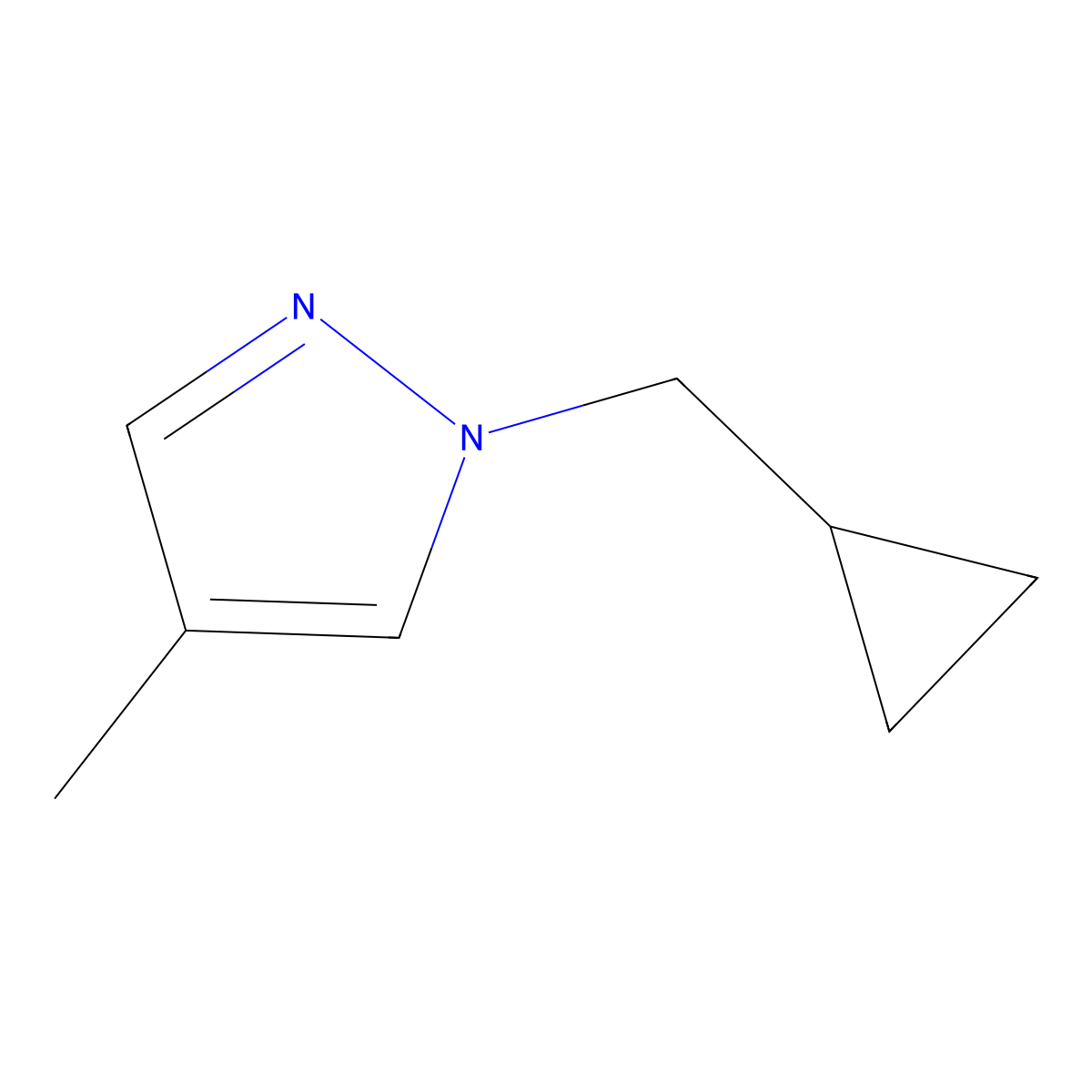 1-(cyclopropylmethyl)-4-methyl-1H-pyrazole molecular structure, CAS 1636915-59-7