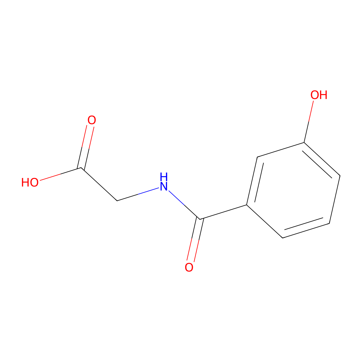 3-Hydroxyhippuric Acid molecular structure, CAS 1637-75-8